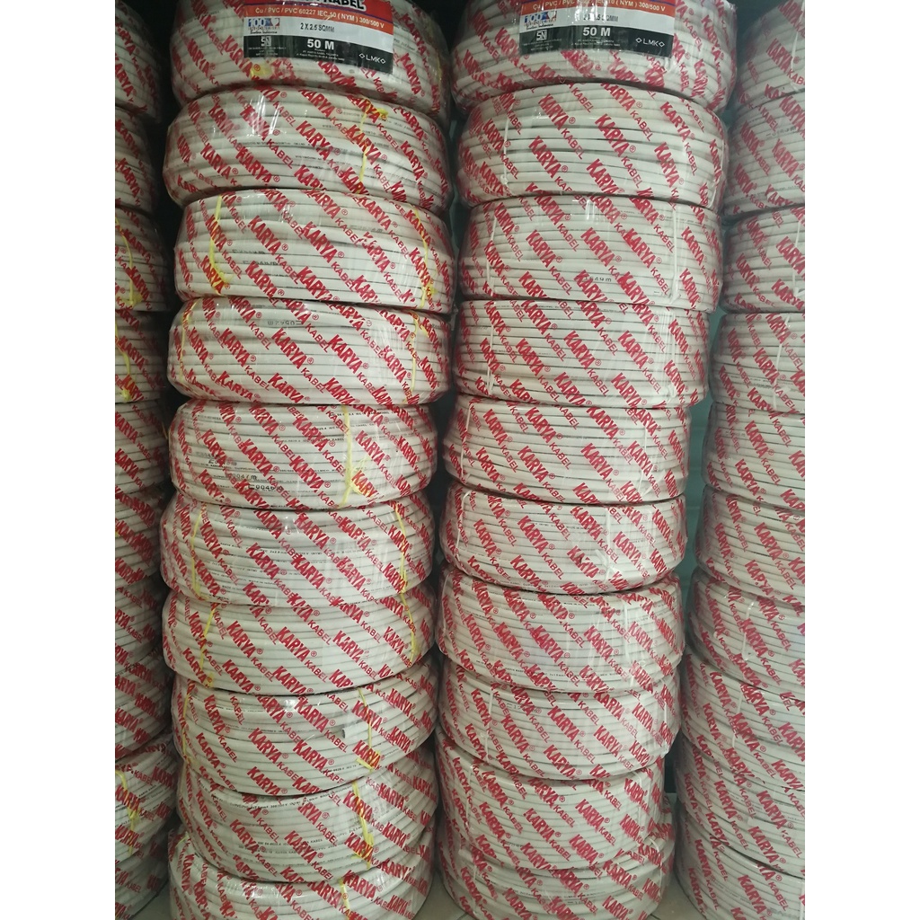 Kabel Listrik Kawat KARYA NYM 2x2,5 2x2.5 50m