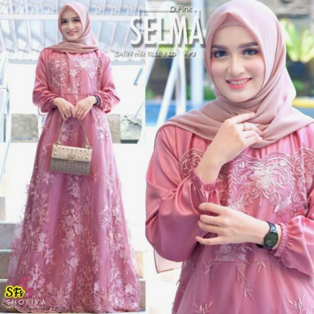BAJU BROKAT BM BAJU Farasya Dress Kondangan Jumbo Ld 130 Gamis Brukat Jumbo Party Dress Muslim Wanit