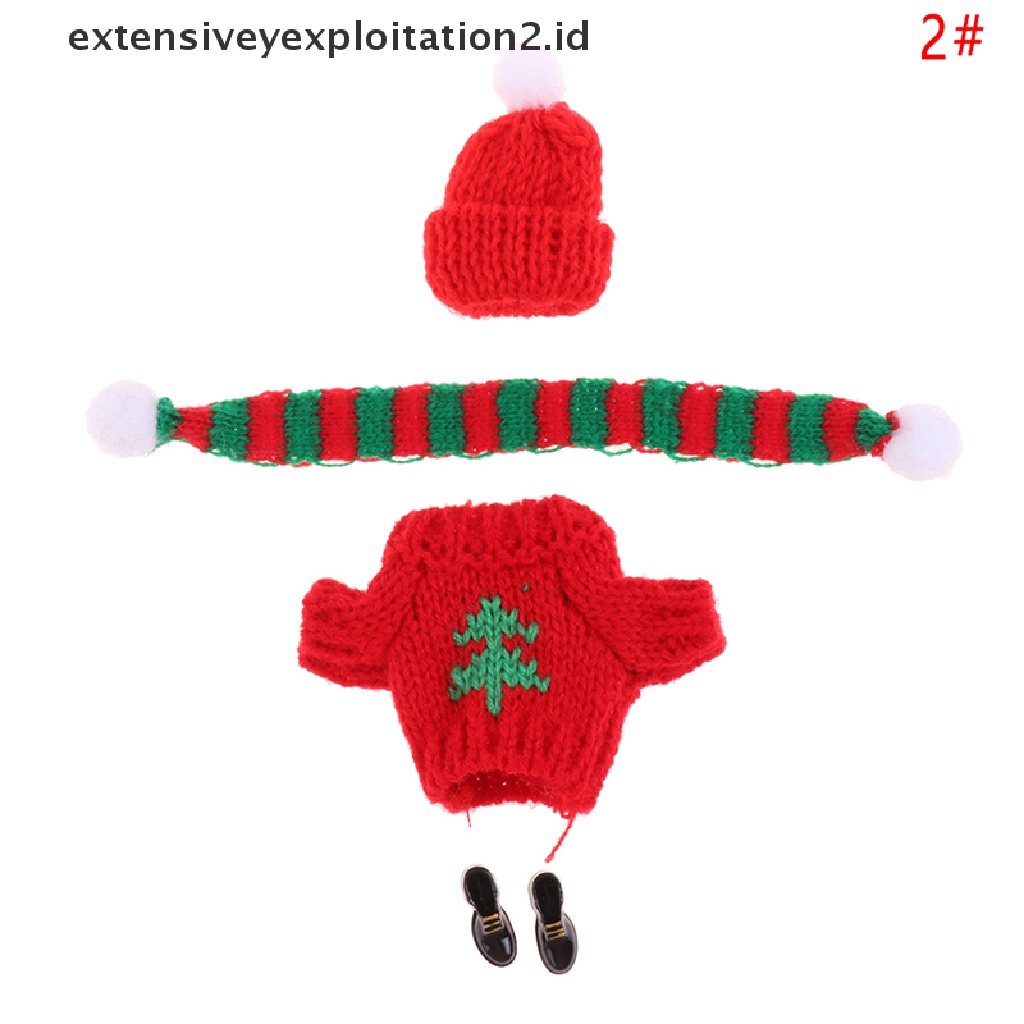 1 Set Mainan Sweater Rajut Mini + Topi + Syal + Sepatu 25cm Untuk Aksesoris Rumah Boneka