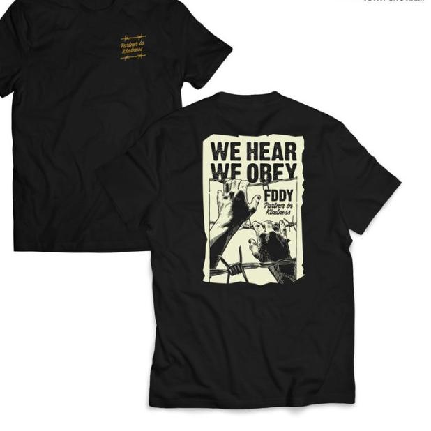 FRUDDY DUDDY - FDDY - KAOS HITAM - WE HEAR OBEY - XL