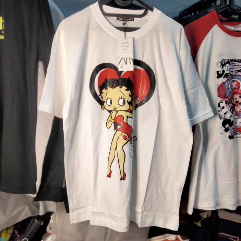 Kaos Zara Betty Boop Original Import Baru