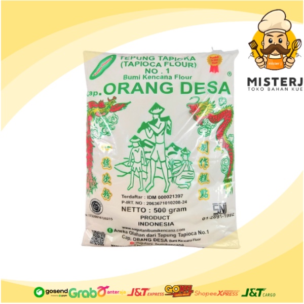 

Tepung Tapioka Bumi Kencana Cap Orang Desa 500gr | Tepung Tapioka Sagu Tani Cap Orang Desa | Tepung Kanji BUMI KENCANA