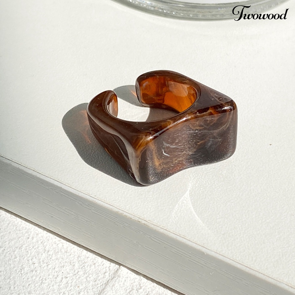 Cincin Transparan Bentuk Geometris Gaya Vintage Untuk Unisex