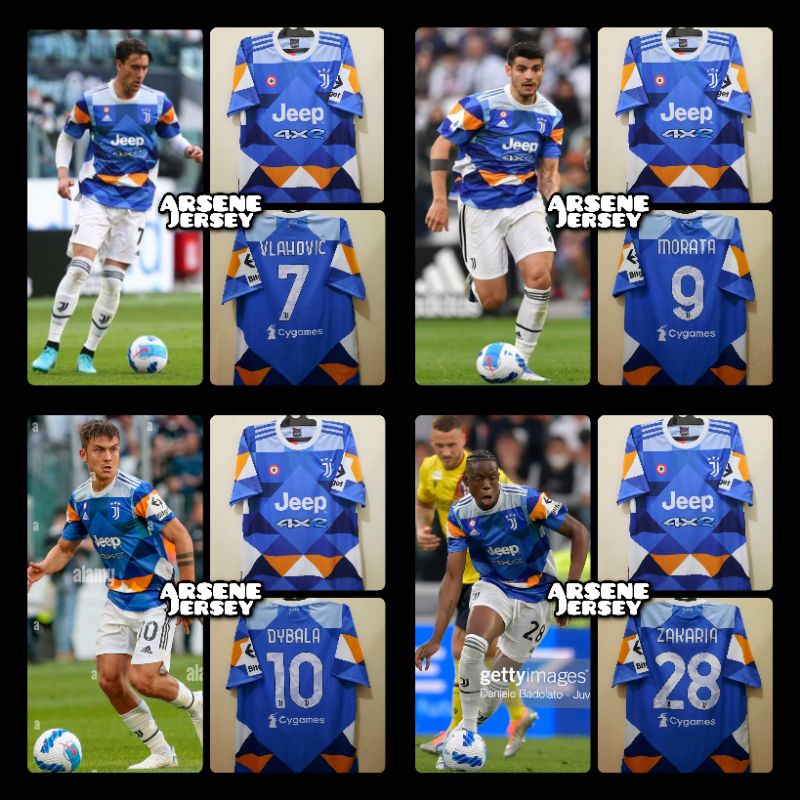 Jersey JUVENTUS 4th 2021/22 nameset 7 9 10 28 Auri Sport