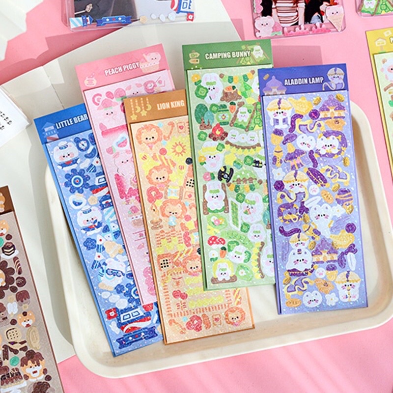 

[B-01] 2 lembar stiker beruang waterproof untuk case hp dan bullet journal