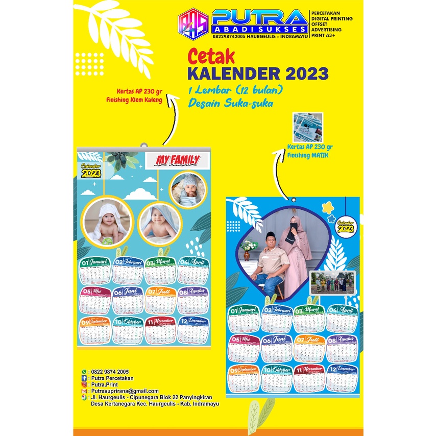 

KALENDER 2023 COSTUME (bisa pakai foto & nama sendiri) + Klem