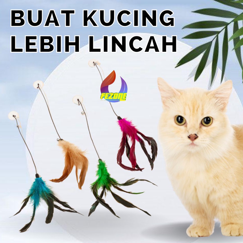 Mainan Kucing Tempel Kaca Bulu Kitten Cat Toy Lucu FEZONE