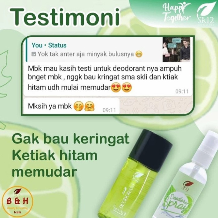 TERLARIS !! Deodorant Spray SR12 | USIR BAU BADAN | PEMUTIH KETIAK 60ml by SR 12