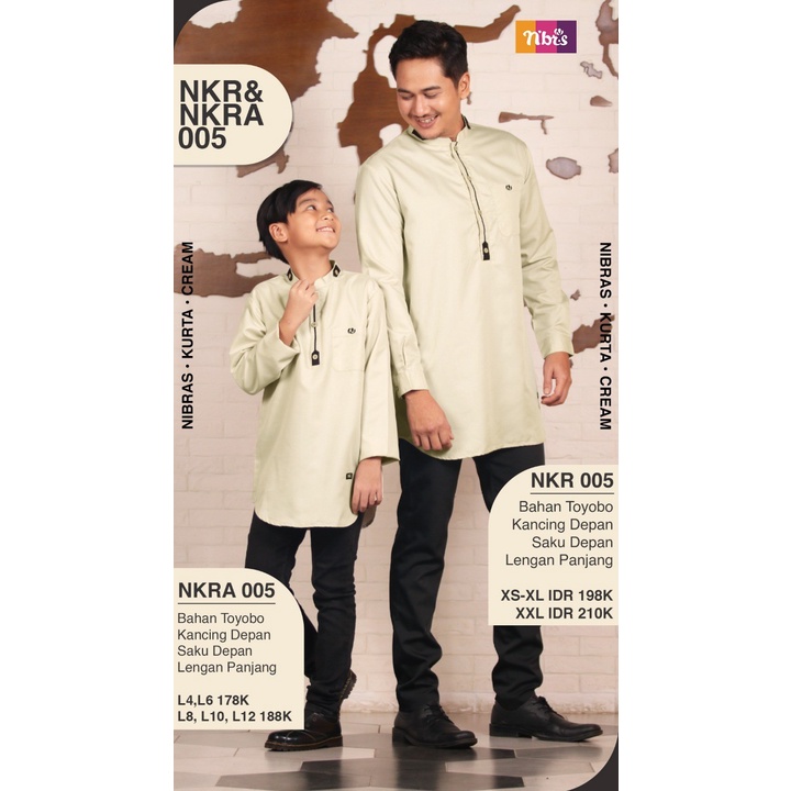 Koko Couple Bapak - Anak NKR 005 - NKRA 005 Terbaru 2023 / Fashion Muslim Koko Nibras