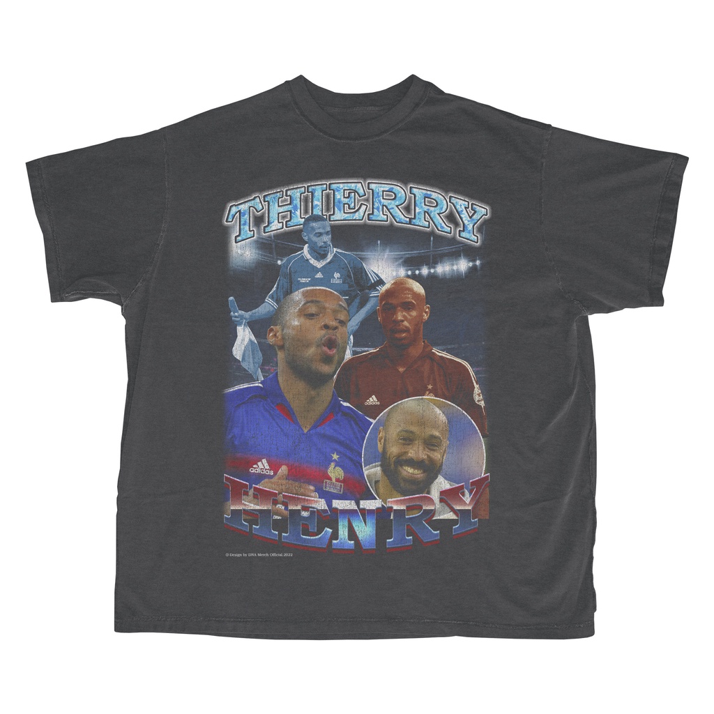 Thierry Henry / Kaos Thierry Henry Oversized Darkgrey / Vintage Tee / World cup Tshirt / Jersey