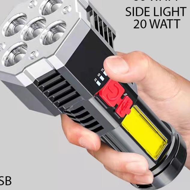 SENTER LED 5 MATA 60W + 20W SUPER TERANG / SENTER CAS LED - SENTER LED