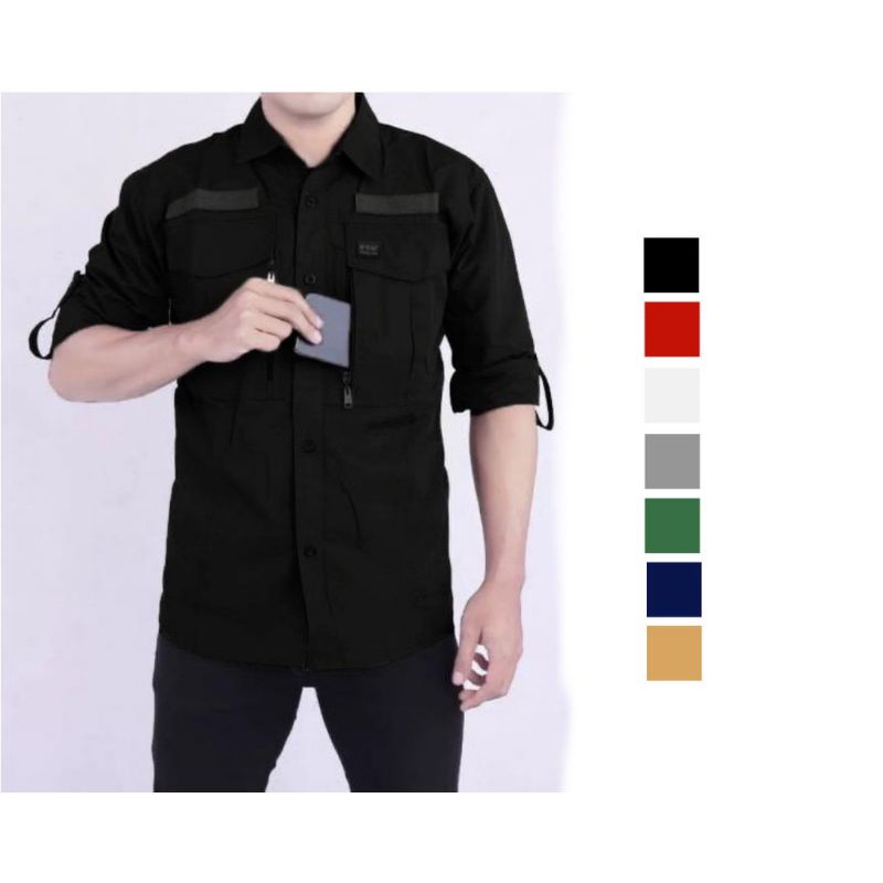 baju kemeja tactical panjang w Tac pria