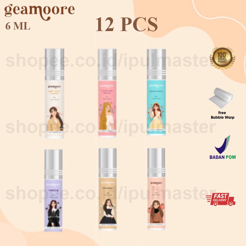 PAKET 12PCS GEAMOORE Parfume Inspired Parfum 6ml Roll BPOM