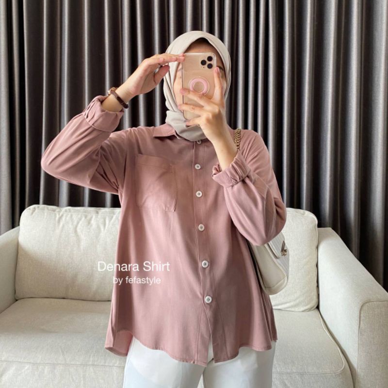 KEMEJA KOREA - DENARA SHIRT Bahan PREMIUM