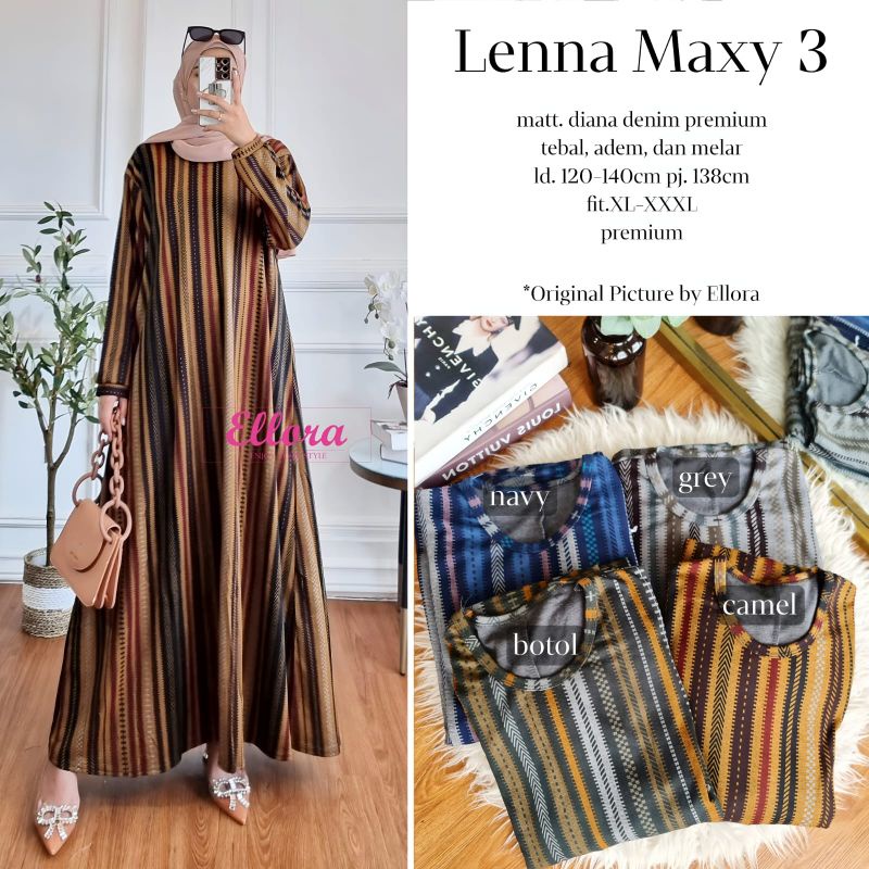Gamis jumbo big size ld 120-135 terbaru bahan denim diana