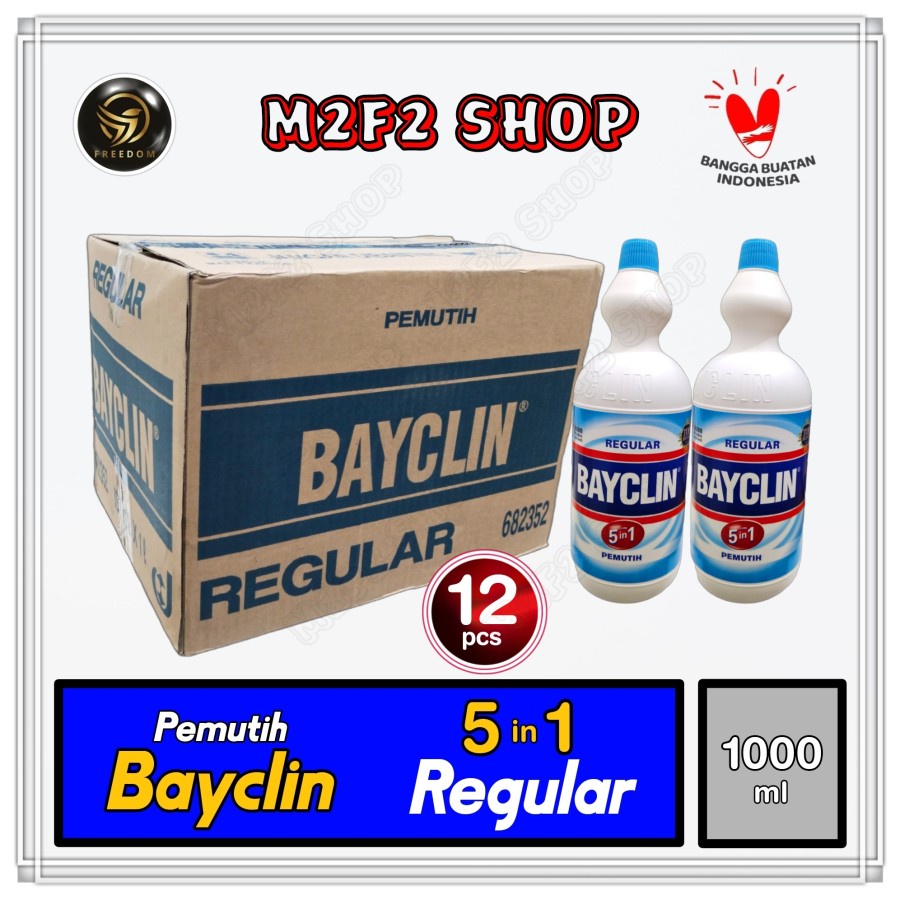 Pemutih Pakaian Bayclin 5in1 Regular - 1000 ml | 1 Liter (Kemasan Karton)