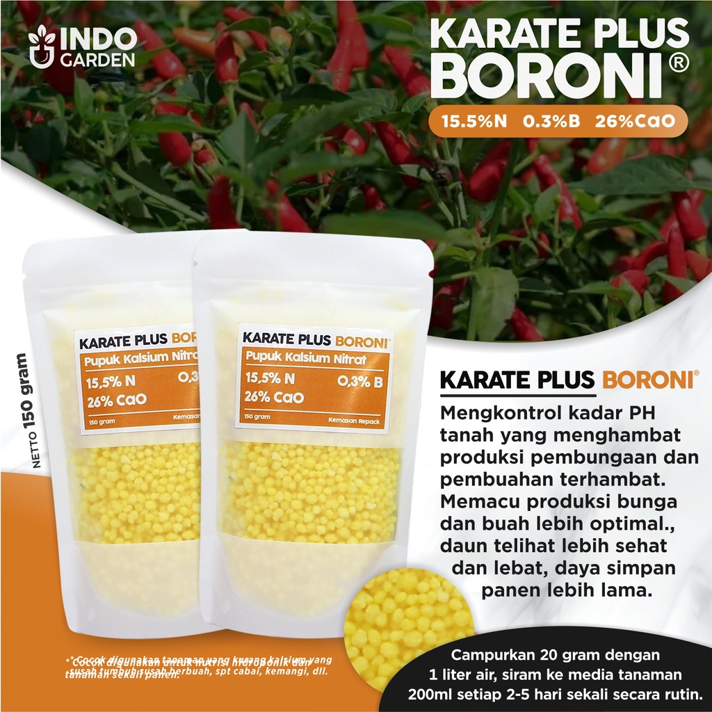 Jual Pupuk Kalsium Nitrat Meroke Karate Plus Boroni 150 Gram | Shopee