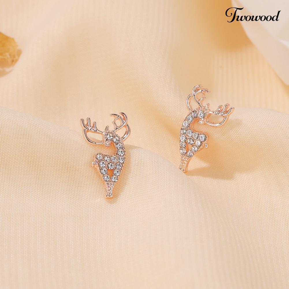 Anting Stud Bentuk Rusa Natal Untuk Wanita