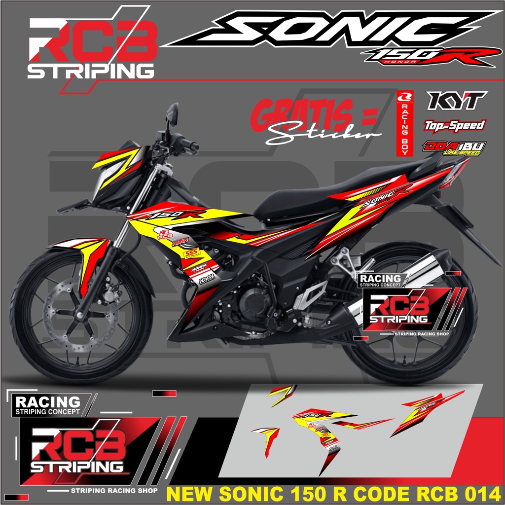 Setiker honda sonic Sticker Striping Variasi Sonic 150 R - Stiker Striping Motor Sonic 150 R RCB 014