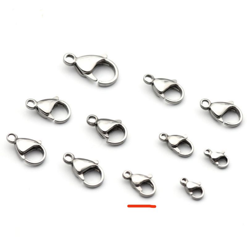 [COD] 10 PCS Kokot Udang Pengait Kalung Stainless Steel Anti Karat Silver 9mm