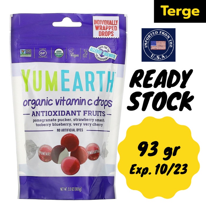 

Permen Organik YumEarth Organic Pops Vitamin C Assorted Flavors Vegan - Vitamin C Drops