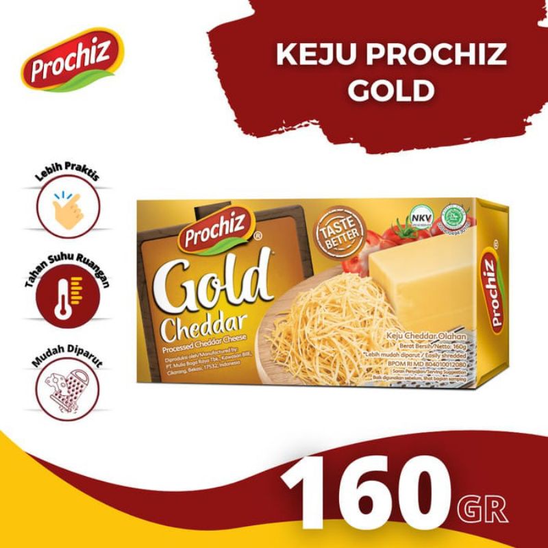 

Keju Prochiz Gold Chedar 160Gram