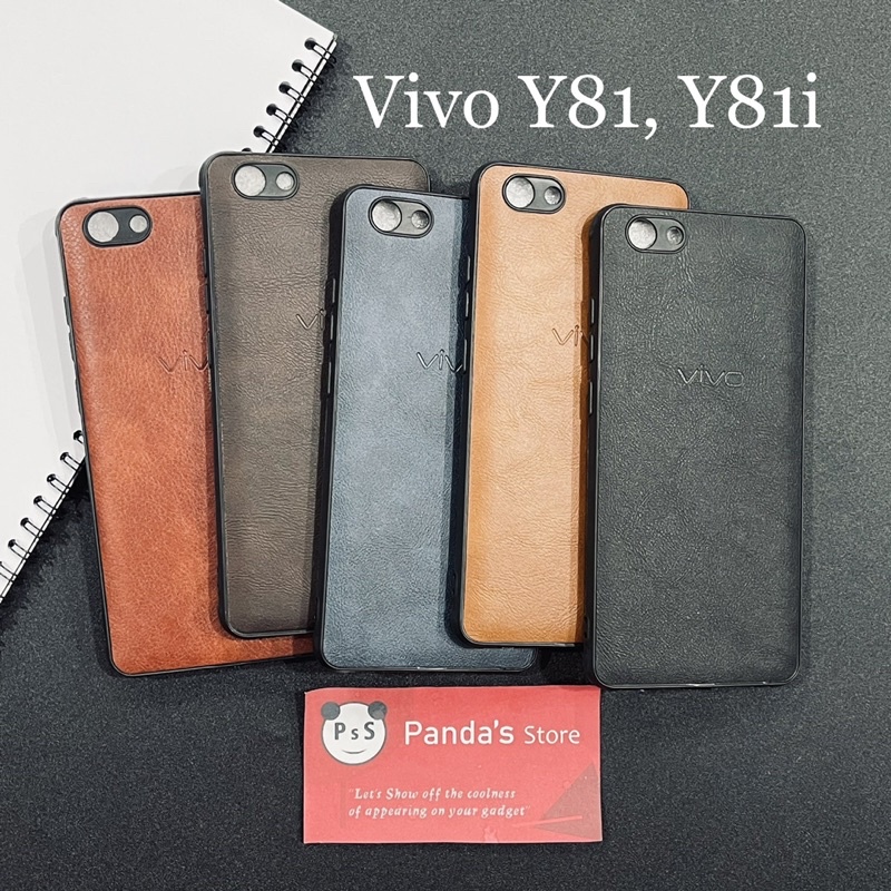 Leather Case Vivo Y81, Y81i Softcase Kulit Elegan Casing Slim Fit