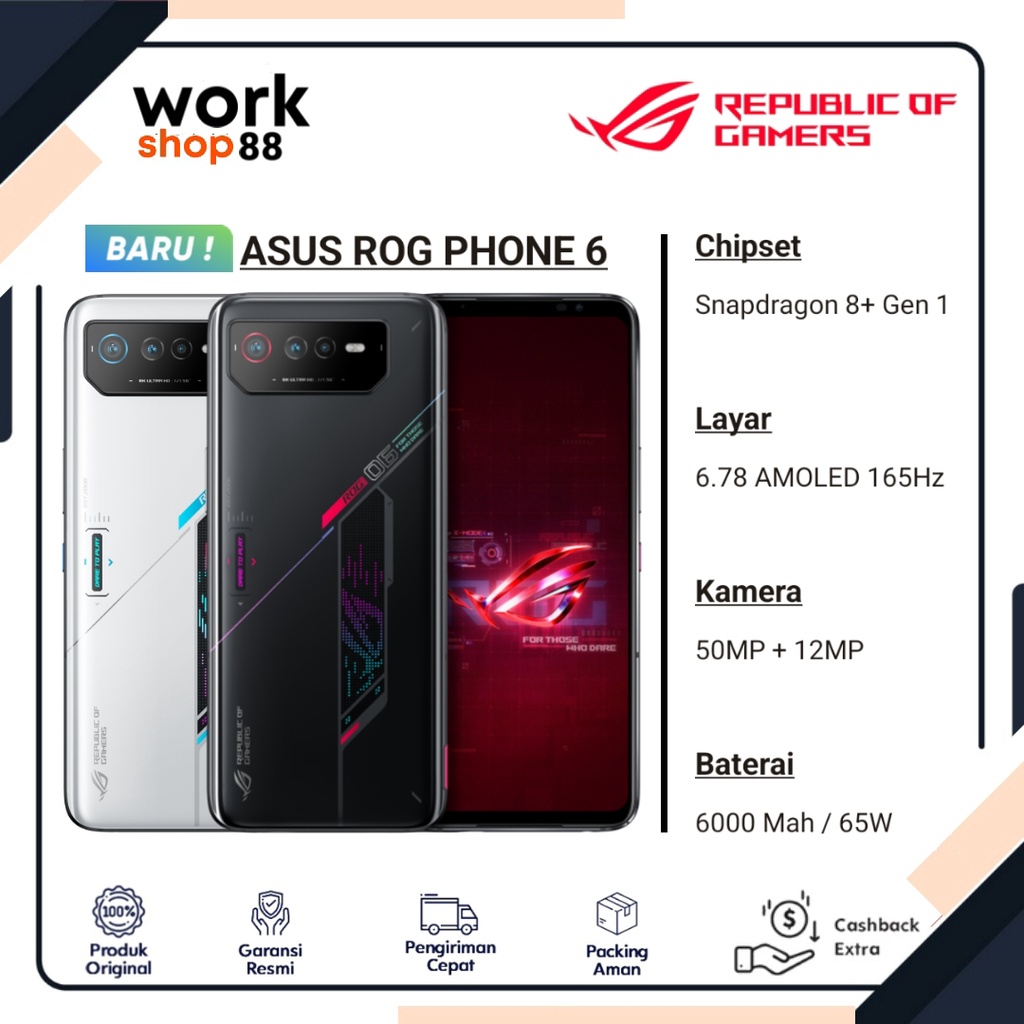 Produk Baru - Asus ROG Phone 6 - 8GB/256GB & 12GB/256GB - New Original Garansi Resmi Nasional - Snap