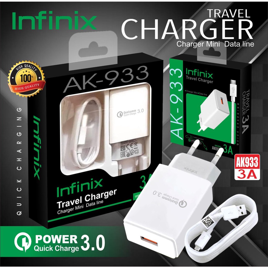 TC TRAVEL CHARGER CASHAN ADAPTER CHARGER Branded INFINIX AK-933 3.A + PACKING IMPORT