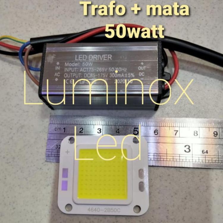 Terbaru trafo led pju cobra 50w 50 watt + mata led 50watt / driver led 50w chip 50 w
