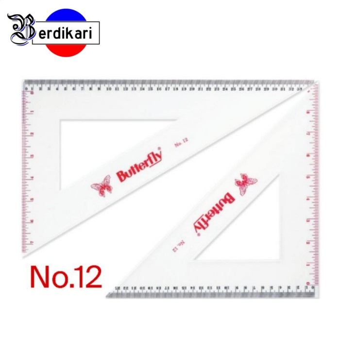 

populer] Penggaris Segitiga Butterfly No. 12 Triangle Ruler