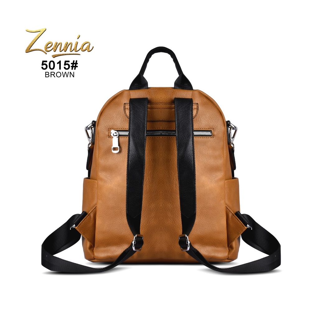 Tas Fashion Ransel Wanita Kulit Zennia 5015 Tas Korea Punggung Anak Remaja Ransel Sekolah Kuliah Kerja Outdoor Trendy Fashion Free Boneka