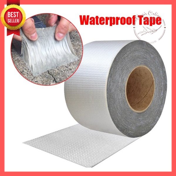 GOS -D104-  Lakban 5cmx5m Aluminium Foil Butyl Super Waterproof Tape - Lakban Anti Bocor Lem Anti Air Tambal Silver