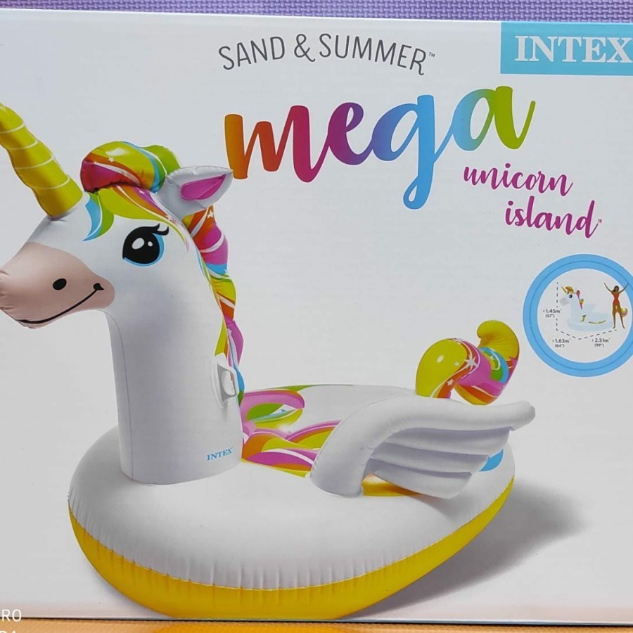 Intex 57291 Mega unicorn island inflatable ride-on floaties Kuda Poni