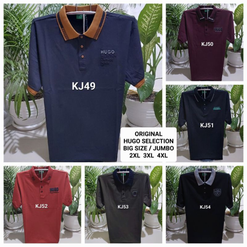 KAOS KERAH HG SELECTION ORI BIG SIZE JUMBO 2XL 3XL 4XL 2L 3L 4L XXL XXXL XXXXL BAHAN KATUN SPANDEX PREMIUM hs selection