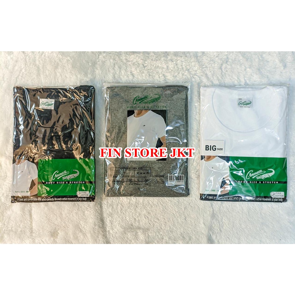 Kaos Oblong PRIA Crocodile 809 putih