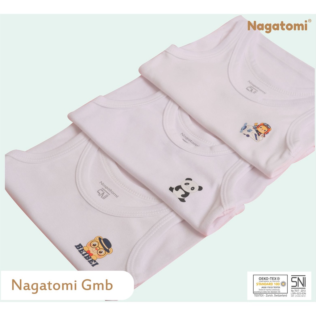 Jual Singlet Anak Putih Gambar / Singlet Bayi Newborn Nagatomi Putih