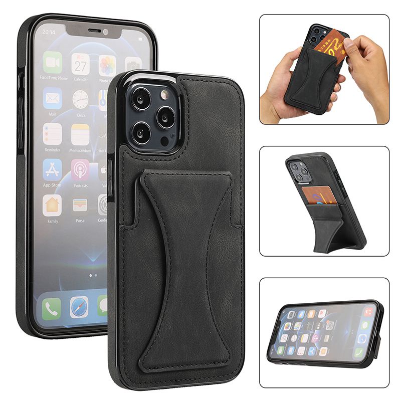 Case Standing Card Slot Leather Case Suitable For IPHONE 12 13 14 15 PRO MAX PLUS