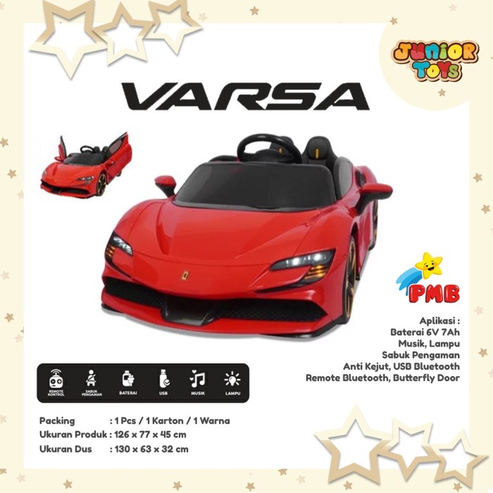 Mainan Mobil Aki Anak Ferrari Varsa PMB M6188