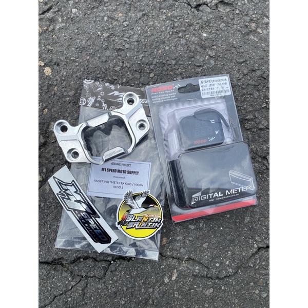 Raiser stang rx king vixion cnc m1speed + voltmeter koso 3in1 klem stang rxking cnc pnp voltmeter ko