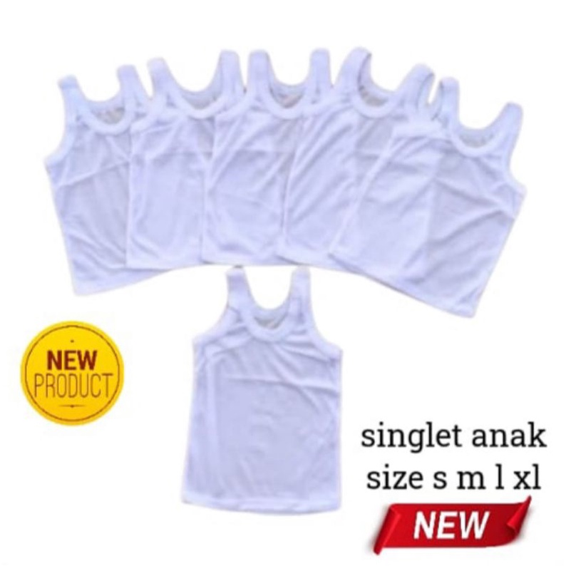 kaos dalam anak/singlet anak paket 6pcs