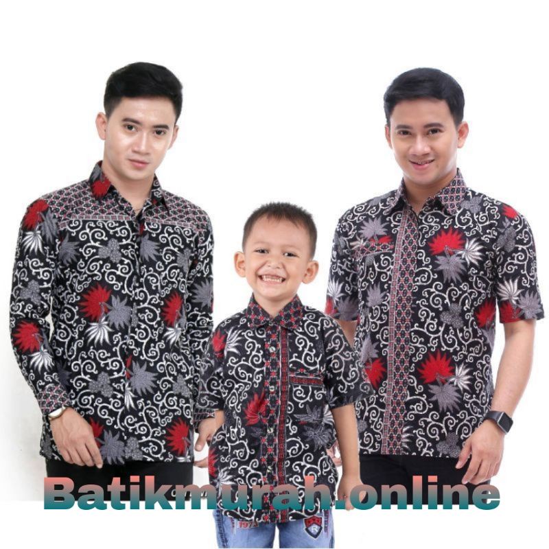 0KEMEJA BATIK ANAK BAPAK LENGAN PANJANG Batik Couple Ayah Dan Anak Laki Laki Modern