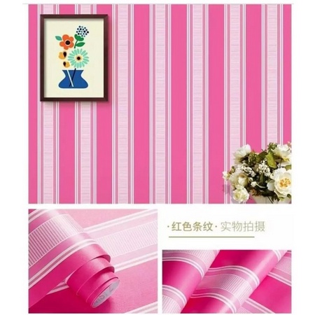 Wallpaper Sticker Salur Pink 45cm x 1meter
