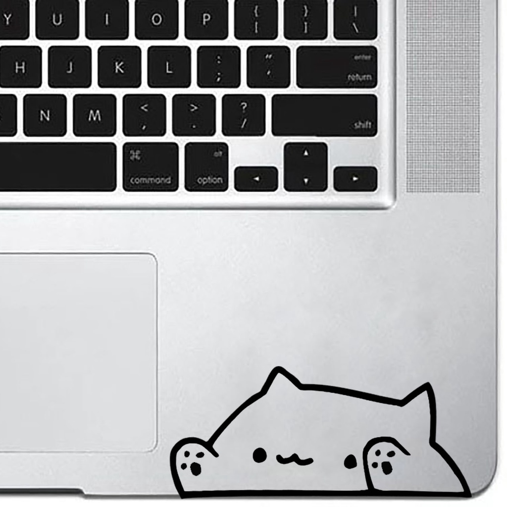 

Sticker Cutting Vinyl Bongo Cat Hitam Tanpa Background 9x4 cm