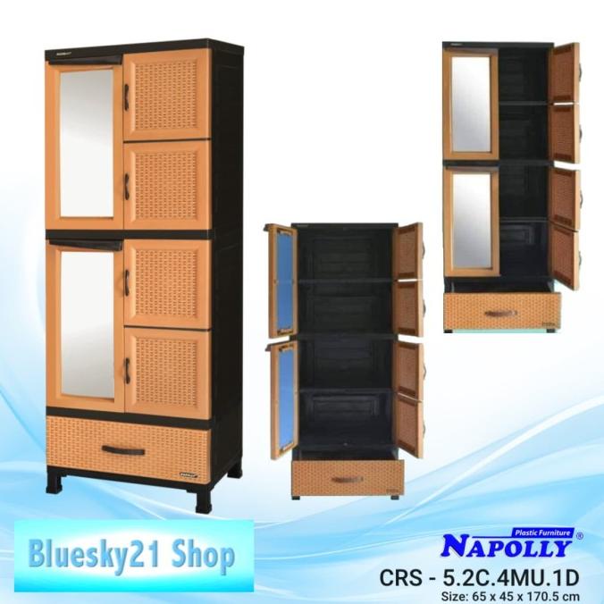 

LEMARI KACA PLASTIK 4 SUSUN + LACI NAPOLLY CRS-5.2C.4MU.1DK MURAH stock ready