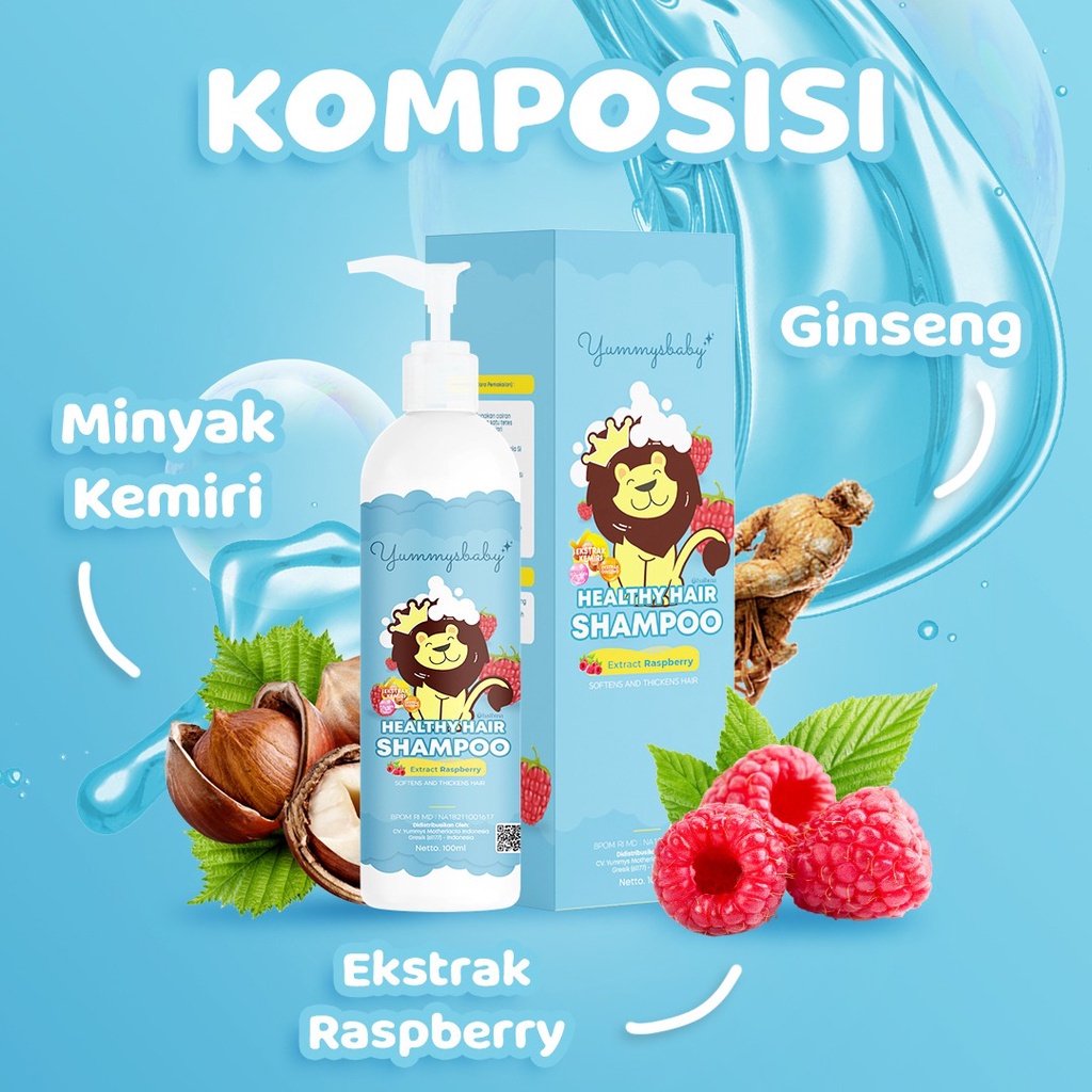 YUMMYS BABY SHAMPO DAN SERUM / Penumbuh Rambut Bayi &amp; Vitamin Rambut Bayi / Menumbuhkan dan Menghitamkan Rambut bayi