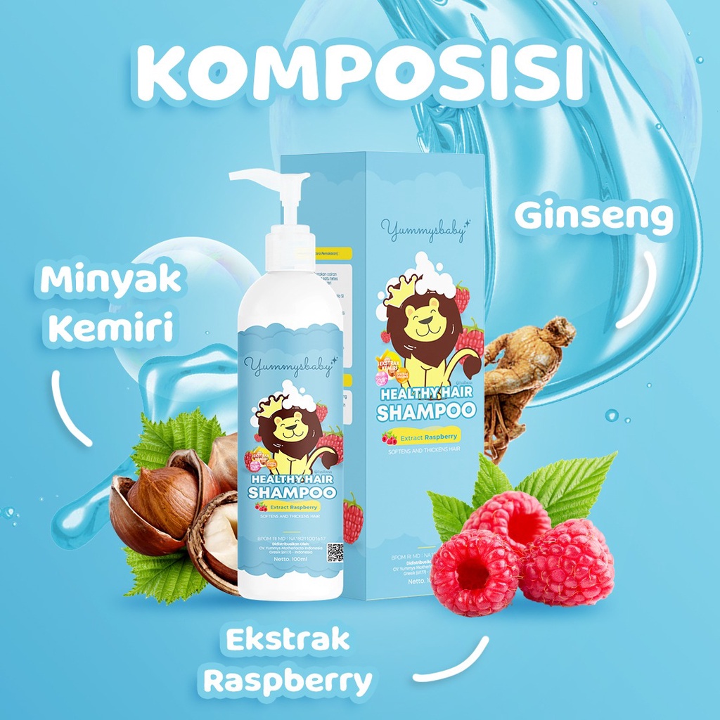 YUMMYS BABY SHAMPO DAN SERUM / Penumbuh Rambut Bayi &amp; Vitamin Rambut Bayi / Menumbuhkan dan Menghitamkan Rambut bayi