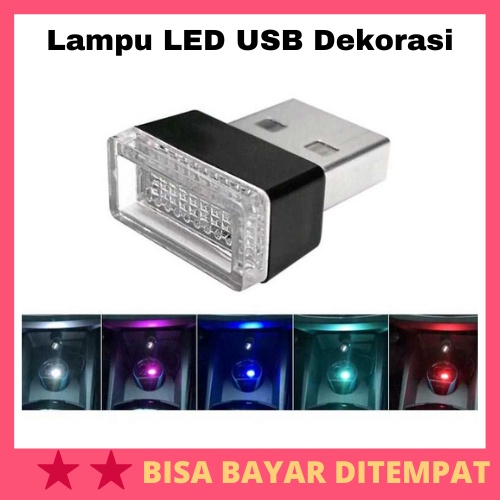 Lampu LED USB Dekorasi Interior Mobil / Lampu USB LED Malam Interior Dekorasi Dasbor Dashboard Hias 