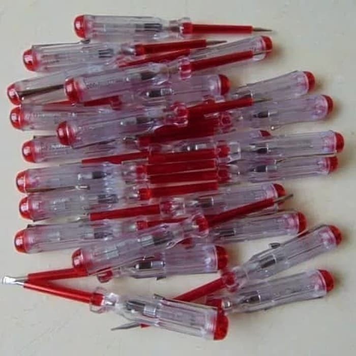 Obeng tespen test pen listrik merah lampu testpen