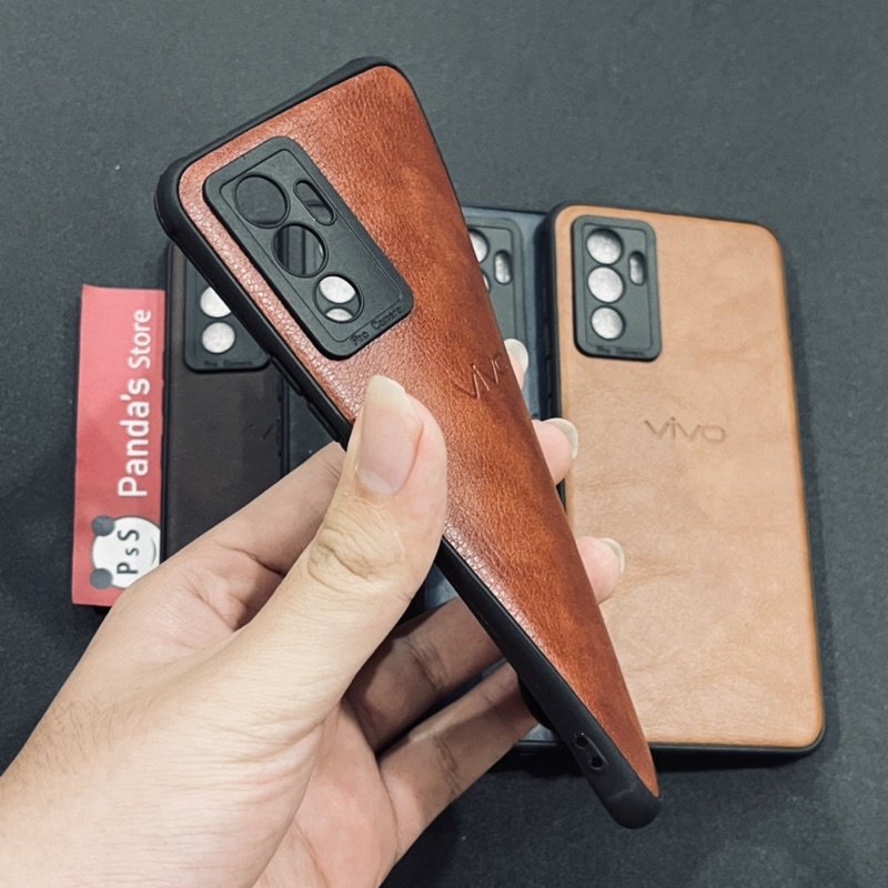 Leather Case Vivo V23e Softcase Kulit Elegan Casing Slim Fit